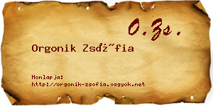 Orgonik Zsófia névjegykártya
